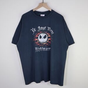 Vintage Y2K Disney Nightmare Before Christmas Jack Skellington Shirt 2XL Black